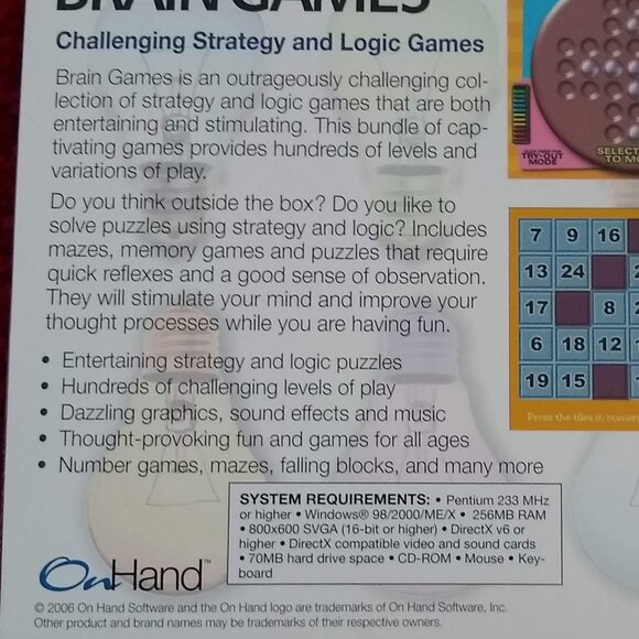 Vintage y2k Brain Games puzzles, logic, strategy CD - Picture 2 of 4